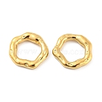 304 Stainless Steel Linking Rings, Irregular Flower, Hammered, Real 18K Gold Plated, 19x19.5x3.5mm, Inner Diameter: 12x12mm(STAS-I202-02G)