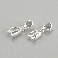 925 Sterling Silver Pendants, Ice Pick & Pinch Bails, Carved 925, Silver, 13.5mm, Hole: 4mm, Pin: 0.5mm(X-STER-S002-69)