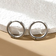 Tarnish Resistant 202 Stainless Steel Huggie Hoop Earrings, Hypoallergenic Earrings, with 316 Surgical Stainless Steel Pin, Stainless Steel Color, 12 Gauge, 14x2mm, Pin: 1mm(X-EJEW-F111A-14mm-P)