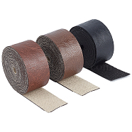 3 Rolls 3 Colors PU Imitation Leather Cord, for Clothing, Flat, Mixed Color, 25x1.2mm, 1 roll/color(LC-GF0001-08A)