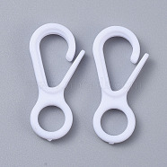 Plastic Lobster CLaw Clasps, White, 33x15.5x4.5mm, Hole: 7.5mm(X-KY-D012-13)