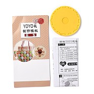 Yo Yo Maker Tool, for DIY Fabric Needle Knitting Flower, Round, Yellow, 119.5x6mm(DIY-H120-A02-04)