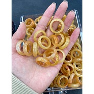 Natural Topaz Jade Finger Rings, Inner Diameter: 17~20mm(WG8089A-08)