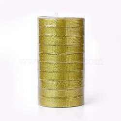 Organza Ribbon, Glitter Metallic Ribbon, Sparkle Ribbon, Gold, 5/8 inch(15mm) wide, 25yards/roll(22.86m/roll), 10rolls/group, 250yards/group(228.6m/group)(ORIB-15mm-Y-G)