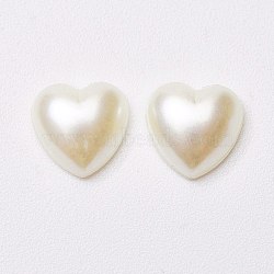 Acrylic Pearl Cabochons, Heart, Seashell Color, 8x8x3mm(X-MACR-E009-8mm-J02)