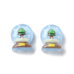 Christmas Series Resin Cabochons, Crystal Ball, 7x6x4mm(CRES-Q006-02B)