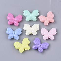 Opaque Acrylic Beads, Butterfly, Mixed Color, 17.5x21.5x6mm, Hole: 1.8mm(X-SACR-T349-003)