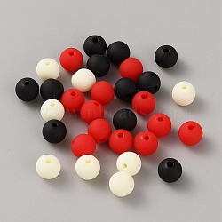 Opaque Acrylic Beads, Round, Red, 8mm, Hole: 1.6mm, 30pcs/bag(MACR-CJC0004-16H)