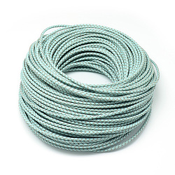 Leather Braided Cord, Pale Turquoise, 6mm, about 54.68 yards(50m)/bundle(WL-Q005-6mm-56)