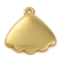 Rack Plating Brass Pendants, Cadmium Free & Lead Free, Long-Lasting Plated, Shell Shapes, Real 18K Gold Plated, 16x15.5x3.5mm, Hole: 1.2mm(KK-Z070-02G-01)