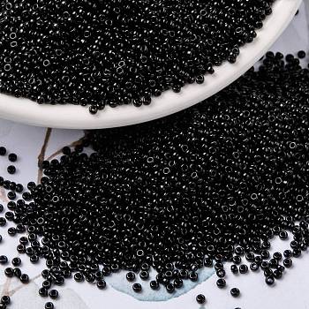 MIYUKI Round Rocailles Beads, Japanese Seed Beads, 15/0, (RR401) Black, 15/0, 1.5mm, Hole: 0.7mm, about 5555pcs/10g