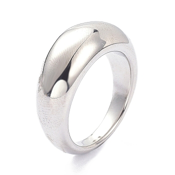 304 Stainless Steel Finger Rings, Wide Band Rings, Stainless Steel Color, US Size 7 1/4(17.5mm)