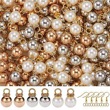 DIY Imitation Pearl Drop Earring Making Kit, Including Brass Imitation Pendants, Iron Jump Rings, Brass Earring Hooks, Golden & Light Gold, 450pcs/box