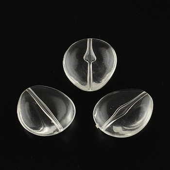 Teardrop Transparent Acrylic Beads, Clear, 20x17x6mm, Hole: 1.5mm, about 365pcs/500g