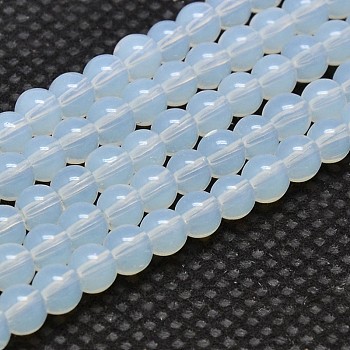 Round Opalite Beads Strands, Grade AA, White, 10mm, Hole: 1mm, about 33pcs/strand,12 inch