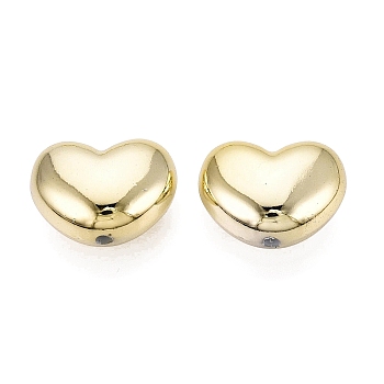 UV Plating Acrylic Beads, Heart, Golden Plated, 16x21.5x11mm, Hole: 2.2mm