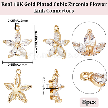 8Pcs Brass Pave Clear Cubic Zirconia Connector Charms(ZIRC-BBC0002-25)-2