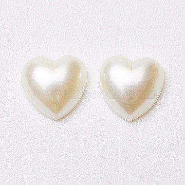 8mm Seashell Color Heart Acrylic Cabochons