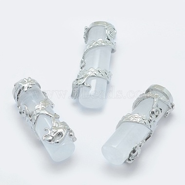 Platinum Column Quartz Crystal Pendants