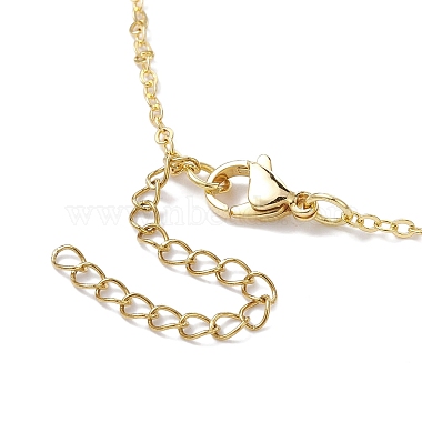Natural Shell Pendant Necklace with Brass Cable Chains(NJEW-JN04472)-5