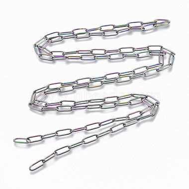 Ion Plating(IP) 304 Stainless Steel Paperclip Chains(CHS-S006-JN957-3)-3