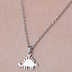 201 Stainless Steel Dinosaur Pendant Necklace(NJEW-OY001-25)-1