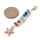 Starfish/Shell/Turtle Alloy Enamel Charms & 7 Chakra Gemstone Chips Beaded Pendant Decoration(HJEW-JM01205)-3