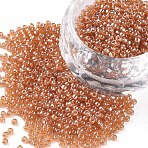 12/0 FGB Grade A Round Glass Seed Beads, Transparent Colours Lustered, Goldenrod, 2x1.5mm, Hole: 0.3mm, 4800pcs/50g(X-SEED-Q011-F501)
