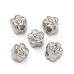 304 Stainless Steel Beads, Flower, Stainless Steel Color, 6x6x5.5mm, Hole: 1.8mm(STAS-D204-15P)