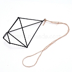 Iron Flower Pot Shelf, with Jute Twine, for Indoor Outdoor Garden, Black, 620mm(AJEW-WH0126-62L)
