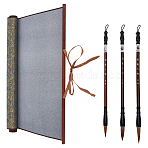 1 Set Wood with Weasel's Hair, 1Pc Non-woven Fabric Chinese Calligraphy Brush Water Writing Magic Cloth, Mixed Color, 303~323mm(AJEW-FG0004-32)