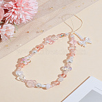 1Pc Acrylic Beads Mobile Straps for Women, Phone Decorations Charm, with Glass, Heart & Flower & Bowknot, Colorful, 180mm(HJEW-LP0001-28)