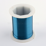 Round Copper Jewelry Wire, Steel Blue, 0.3mm, about 164.04 Feet(50m)/roll(CWIR-R004-0.3mm-05)