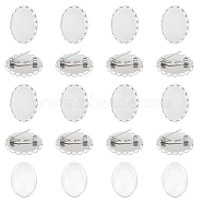 DIY Blank Oval 304 Stainless Steel Brooch Making Kit, Stainless Steel Color, 19x26x2.5mm, Tray: 18.5x25.5mm(DIY-UN0056-12B)