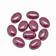 Natural White Jade Cabochons, Dyed, Oval, Medium Violet Red, 18x13x5mm(G-R415-13x18-22)