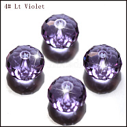 Imitation Austrian Crystal Beads, Grade AAA, Faceted, Rondelle, Lilac, 8x5.5mm, Hole: 0.9~1mm(SWAR-F068-6x8mm-04)