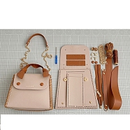 DIY PU Leather Lady Bag Making Kits, Shoulder Bags Kit for Beginners, Pink, 21x17x9cm(PW-WG17204-05)