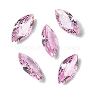 Cubic Zirconia Cabochons, Point Back, Horse Eye, Pink, 8x4x2mm(ZIRC-P116-02A-12)