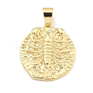 Brass Pendants, Real 18K Gold Plated, Scorpio, 23x20.8x2.8mm, Hole: 6x4mm(KK-K354-05G-03)