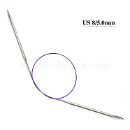 Stainless Steel Circular Knitting Needles, Double Pointed Knitting Needles, with Aluminum, Random Color, 650x5mm(SENE-PW0003-087G)