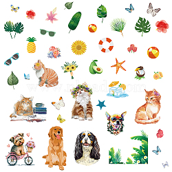 8 Sheets 8 Styles PVC Waterproof Wall Stickers, Self-Adhesive Decals, for Window or Stairway Home Decoration, Rectangle, Dog, Cat Shape, 200x145mm, about 1 sheets/style(DIY-WH0345-079)