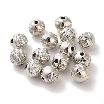 CCB Plastic Beads, Flower Bud, Platinum, 8.4x6mm, Hole: 1.9mm