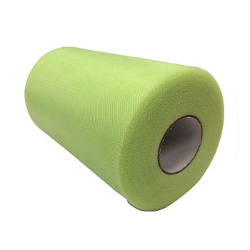 Deco Mesh Ribbons, Tulle Fabric, Tulle Roll Spool Fabric For Skirt Making, Yellow Green, 6 inch(15cm), about 100yards/roll(91.44m/roll)