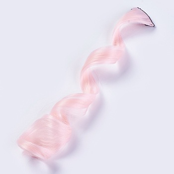 Fashion Women's Hair Accessories, Iron Snap Hair Clips, with Chemical Fiber Colorful Hair Wigs, Pearl Pink, 50x3.25cm