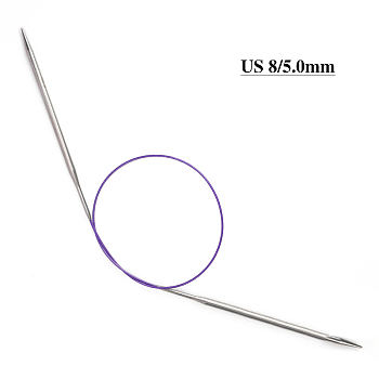 Stainless Steel Circular Knitting Needles, Double Pointed Knitting Needles, with Aluminum, Random Color, 650x5mm