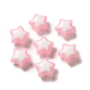Imitation Jelly Transparent Acrylic Beads, Two Tone, Star, Pink, 17x18x3mm, Hole: 3.5mm, 20pcs/set