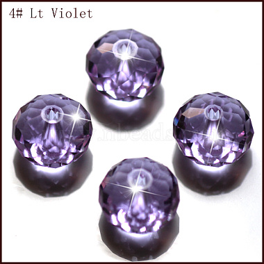 8mm Lilac Rondelle Glass Beads