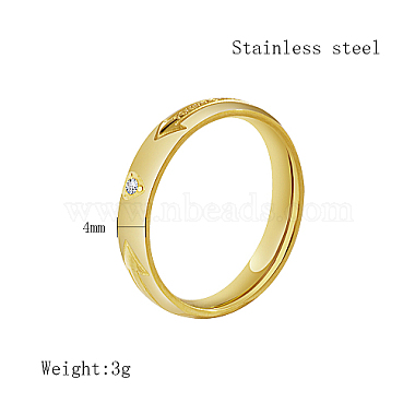 Arrow Pattern Stainless Steel Finger Ring for Women(HA9923-1)-5