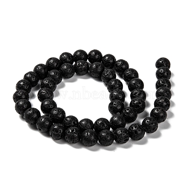 Natural Lava Rock Round Bead Strands(G-M169-8mm-03)-2