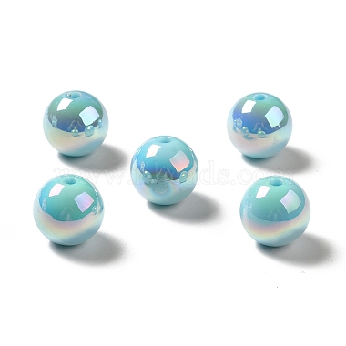 Sky Blue Round Acrylic Beads